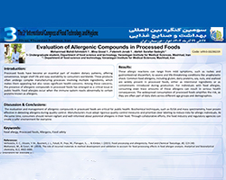 Evaluation of Allergenic Compounds in Processed Foods حضور دانشجویان رشته علوم و صنایع غذایی در سومین کنگره بینالمللی بهداشت و صنایع غذایی